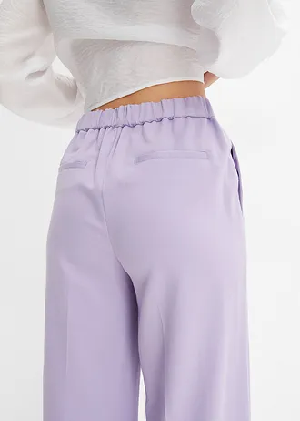 Pantalon à pinces et taille élastiquée • lavande • Boutique bonprix