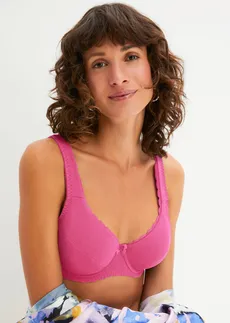 Beugel bh met zacht biologisch katoen (set van 3), Kleur: zwart+rododendronrood+flamingopink