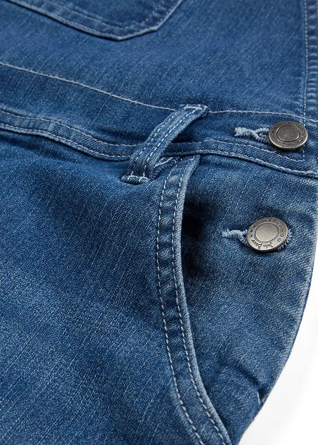 Meisjes denim tuinbroek, mid waist • blauw denim • product-page.page-title-suffix