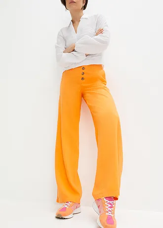 Pantalon palazzo en lin mélangé, long • orange clair • Boutique bonprix