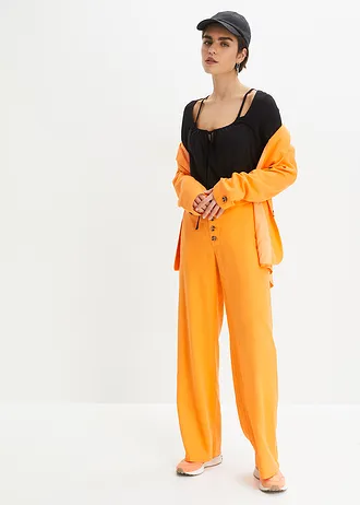 Pantalon palazzo en lin mélangé, long • orange clair • Boutique bonprix