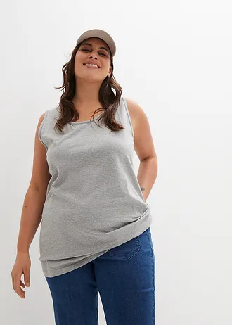 Dlouhý top (2 ks v balení), barva: černá + světle šedý melír