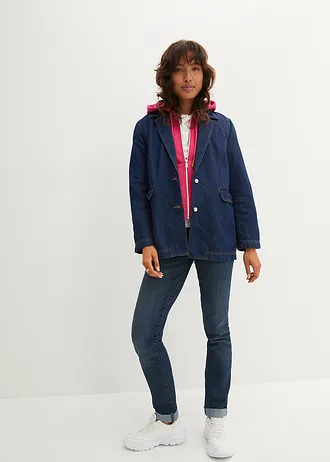 Strečové džíny Straight, Mid Waist, barva: tmavě modrá used