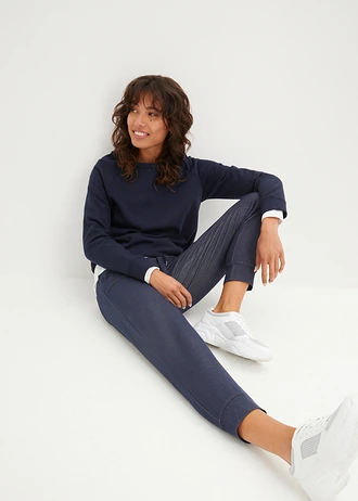 Sweatpants in denim look • donkerblauw • bonprix online shop