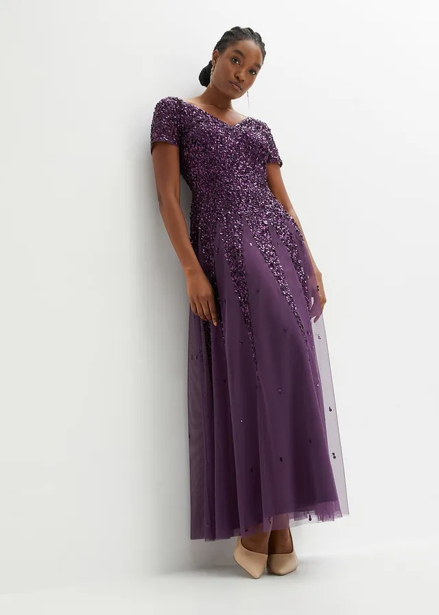 Robe à sequins, Couleur: violet foncé