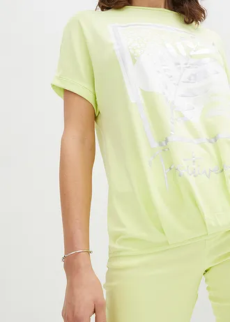 Shirt z nadrukiem • jasna limonka-srebrny-biały w kwiaty • bonprix obchod