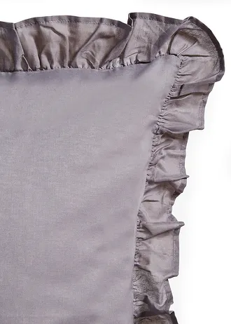 Parure de lit en linon avec volants • gris • Boutique bonprix