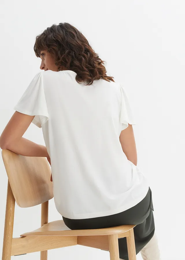 Shirt met knoopsluiting, Kleur: wolwit