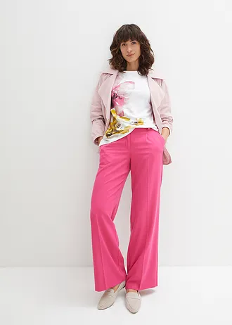 Viscose shirt met korte mouwen • wit-lemoncurry-mat pink gebloemd • bonprix online shop