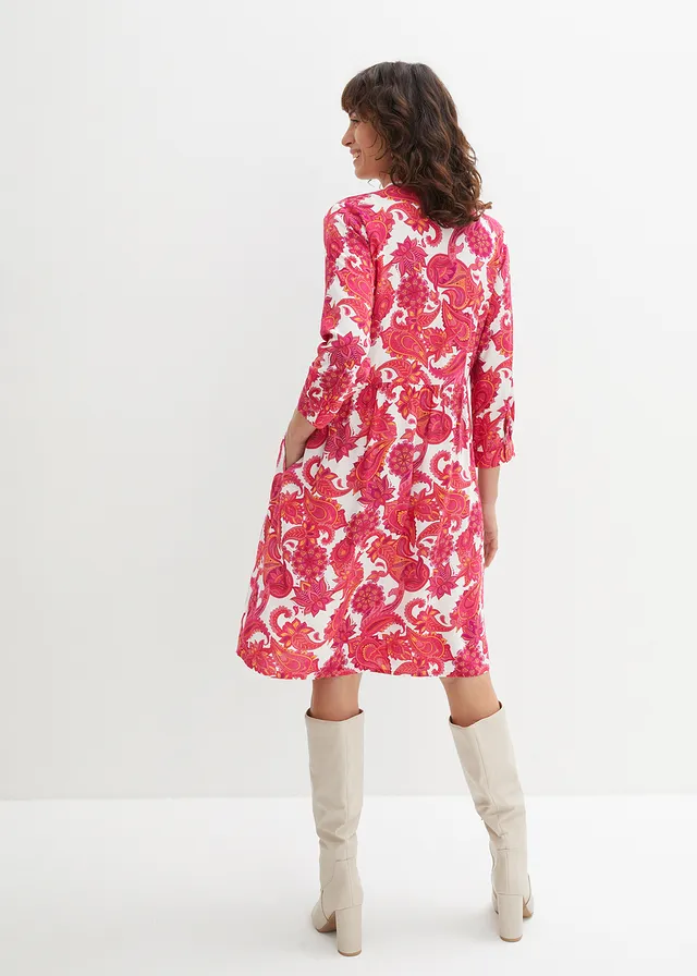Robe-chemise en viscose fluide, Couleur: pink lady