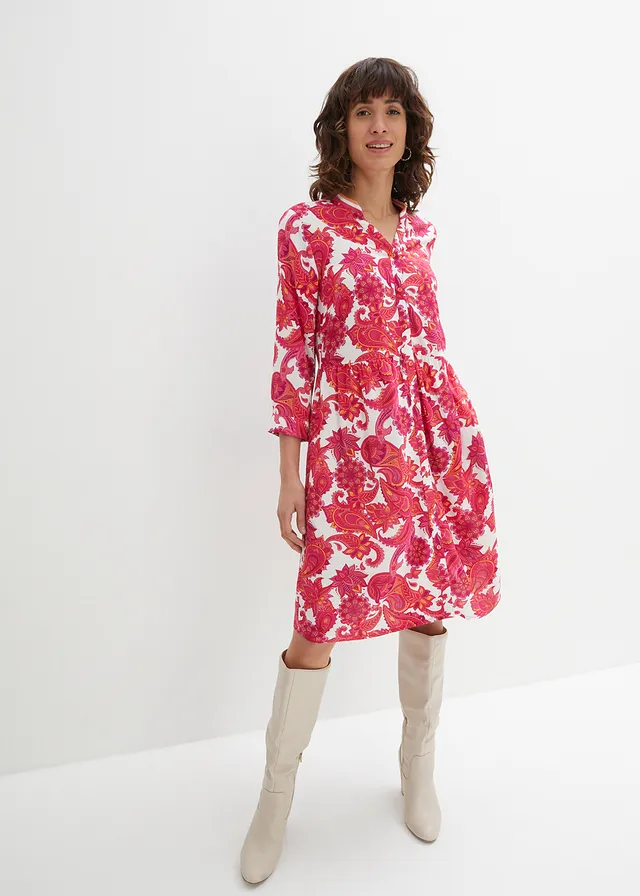 Robe-chemise en viscose fluide, Couleur: pink lady