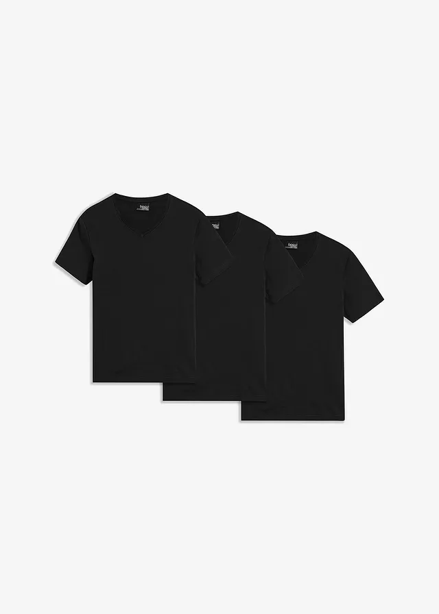 Tricou cu decolteu în V (set/3 buc.)