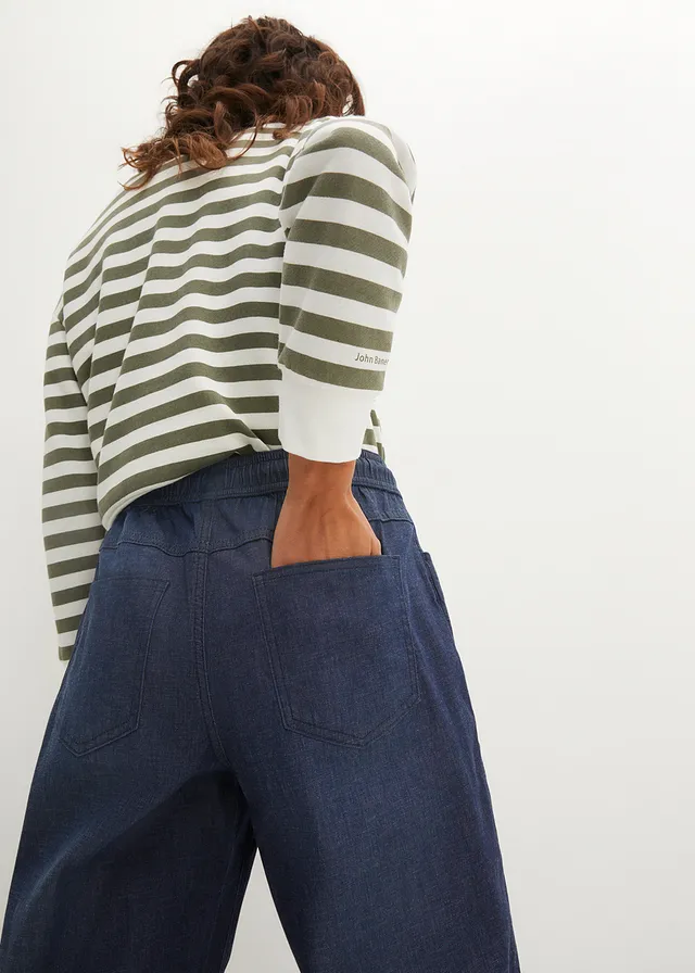 Lot de 2 jeans droits taille haute et élastiquée • denim bleu clair+denim bleu foncé used • product-page.page-title-suffix