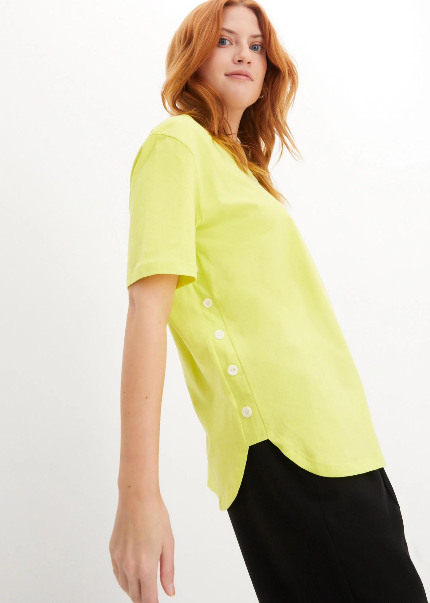 Široké tričko z organické bavlny • limetkově zelená • bonprix obchod