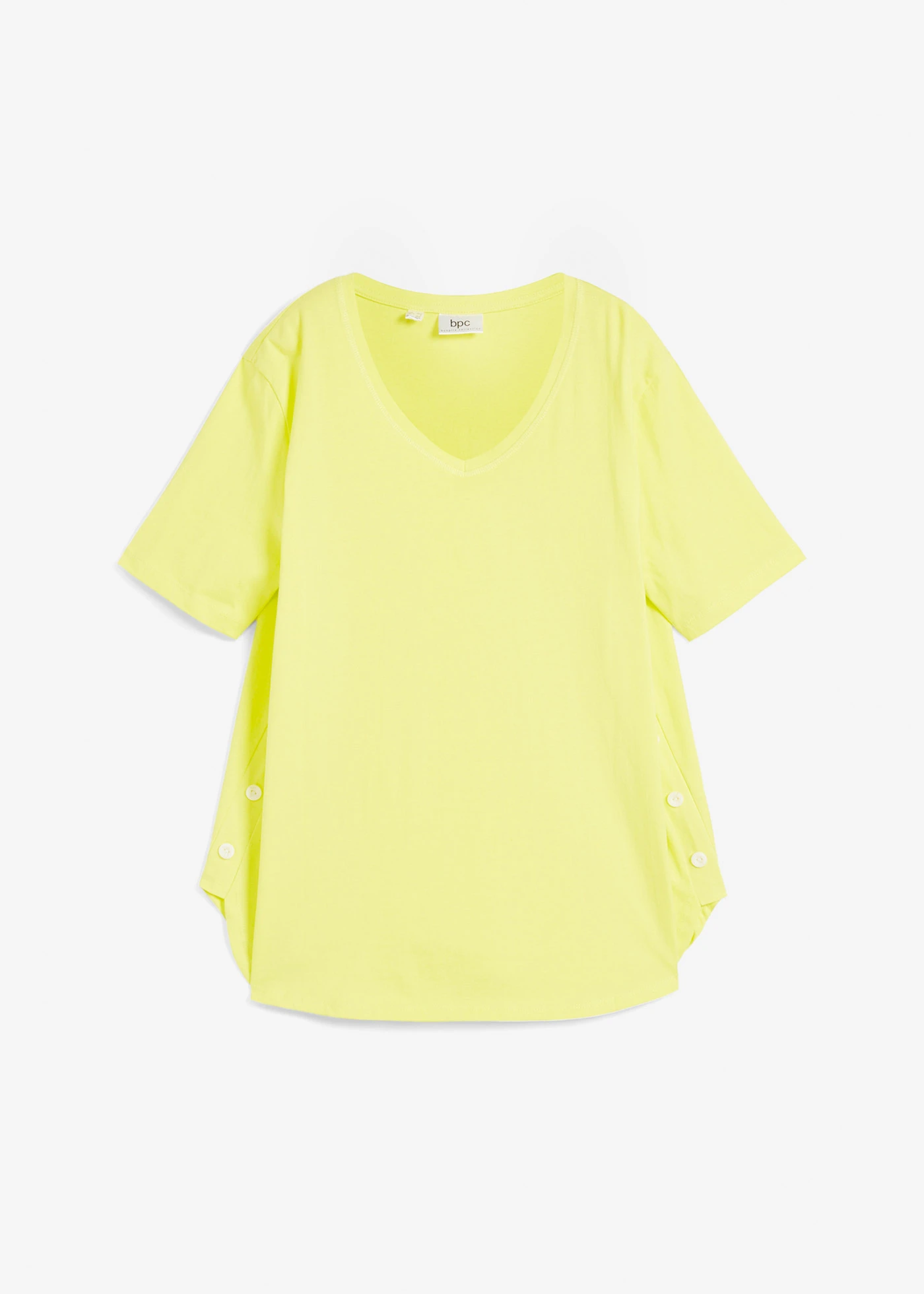 Szeroki T-shirt z bawełny organicznej • zielona limonka • sklep bonprix