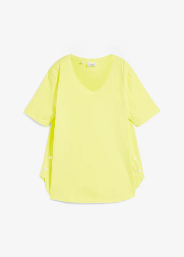 Szeroki T-shirt z bawełny organicznej • zielona limonka • sklep bonprix