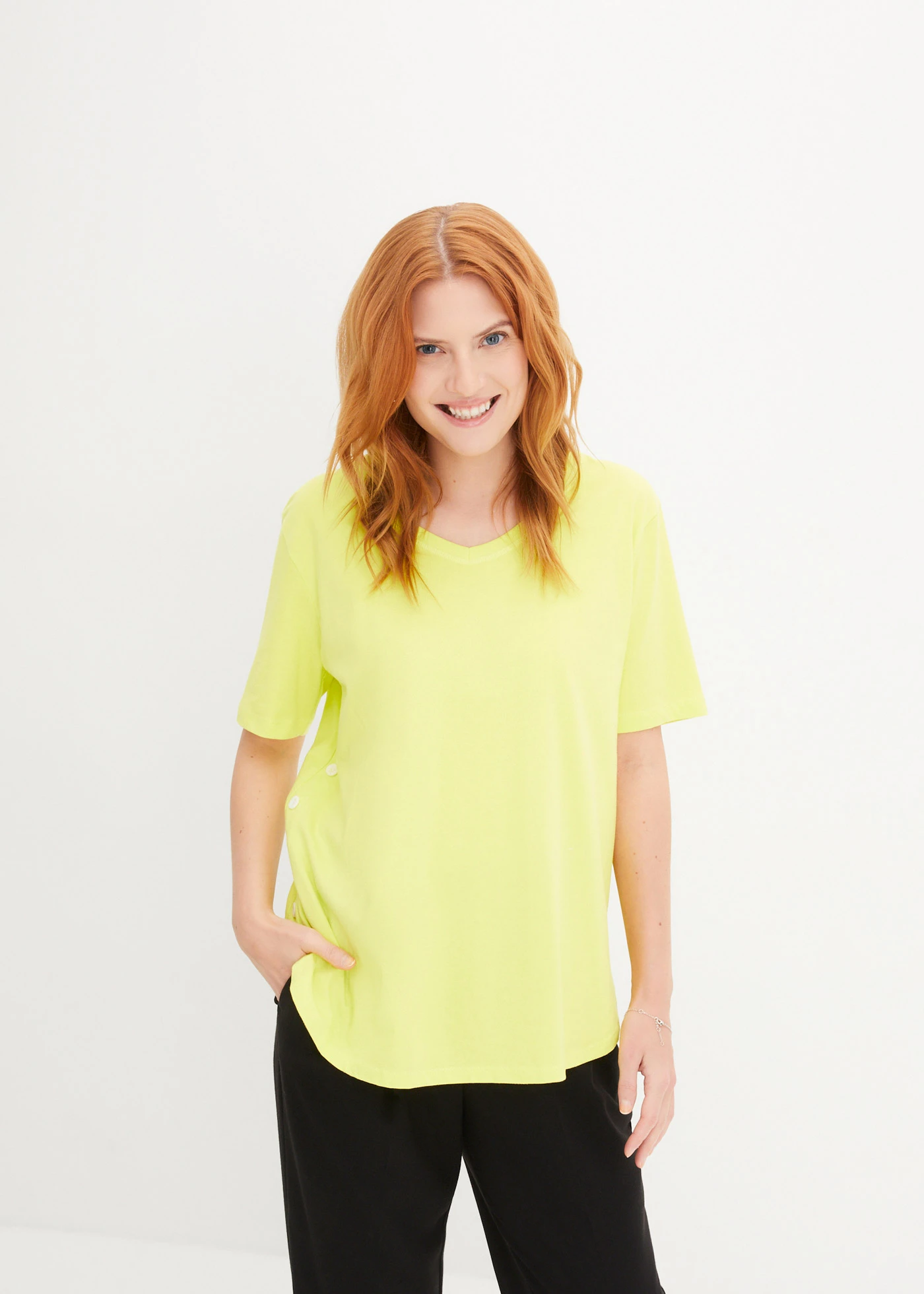 Tricou lejer din bumbac organic • verde-limetă • magazin bonprix