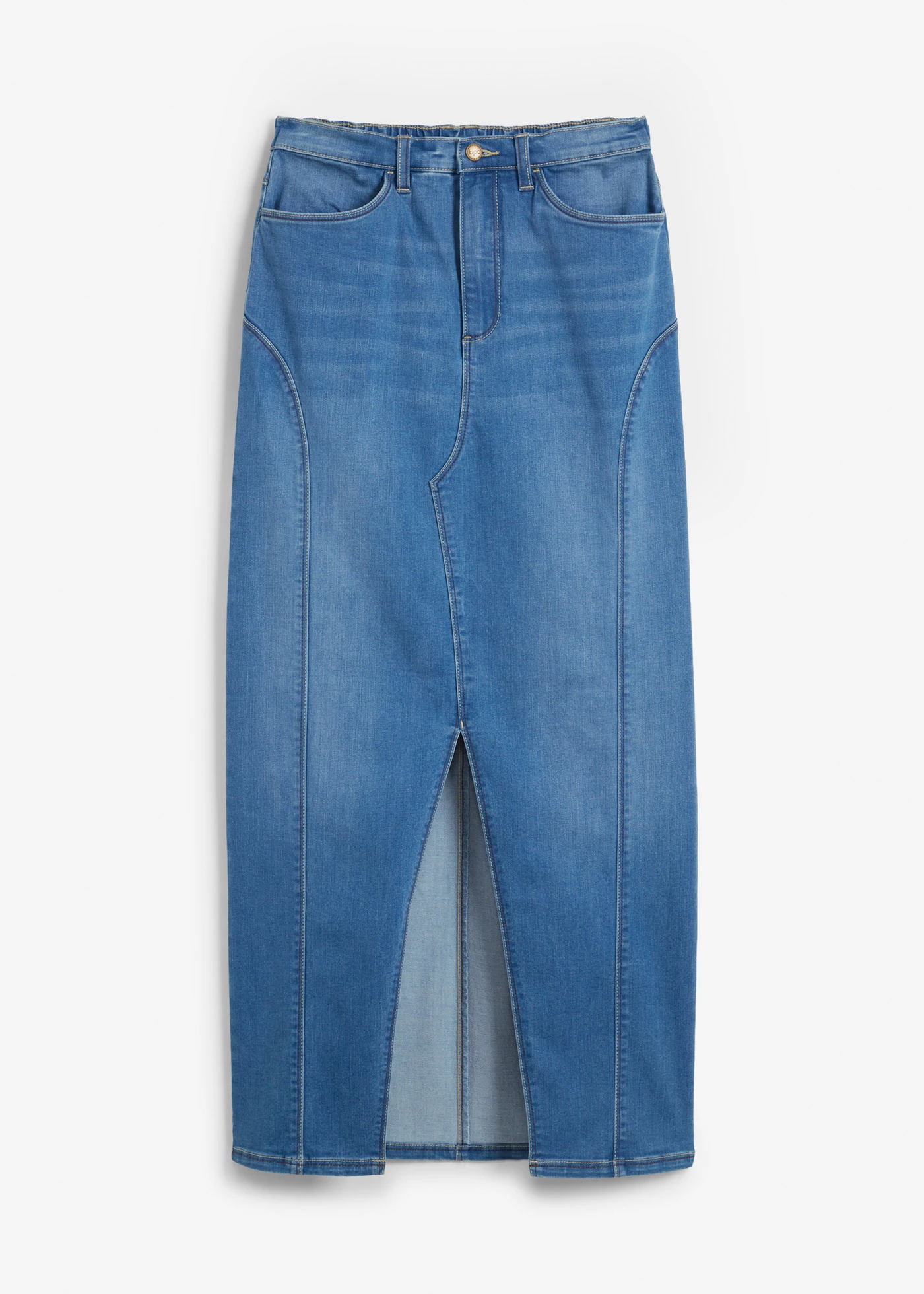 Jupe en jean, taille basse, ceinture confortable • bleu moyen denim • product-page.page-title-suffix