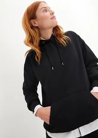 Sweat à capuche, oversize, Couleur: noir