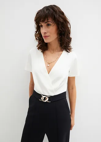 Overal s ozdobnou sponou • černá + přírodní bílá • bonprix obchod