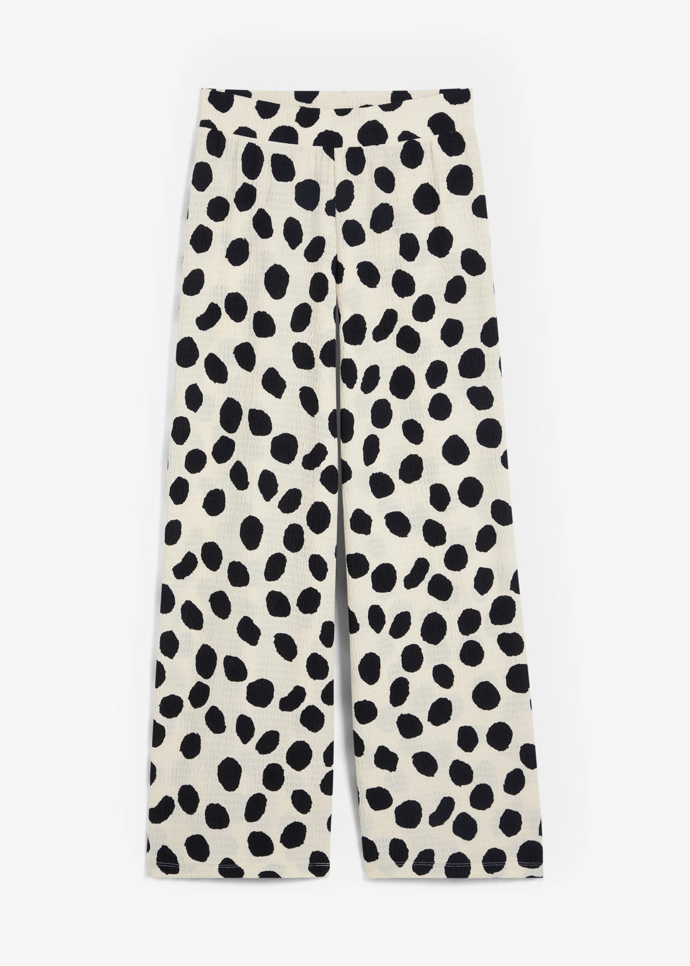 Žerzejové kalhoty • puntíkované šedobéžová/černá • bonprix obchod