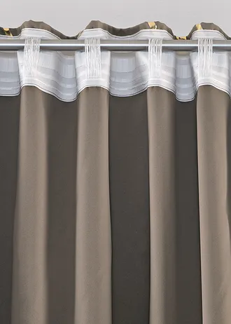 Draperie opacă suprafața lucios (1 buc.) • gri-bej/auriu • magazin bonprix
