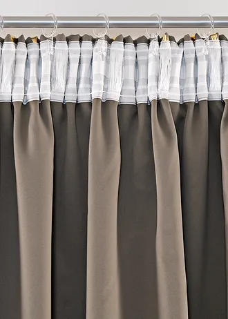 Draperie opacă suprafața lucios (1 buc.) • gri-bej/auriu • magazin bonprix