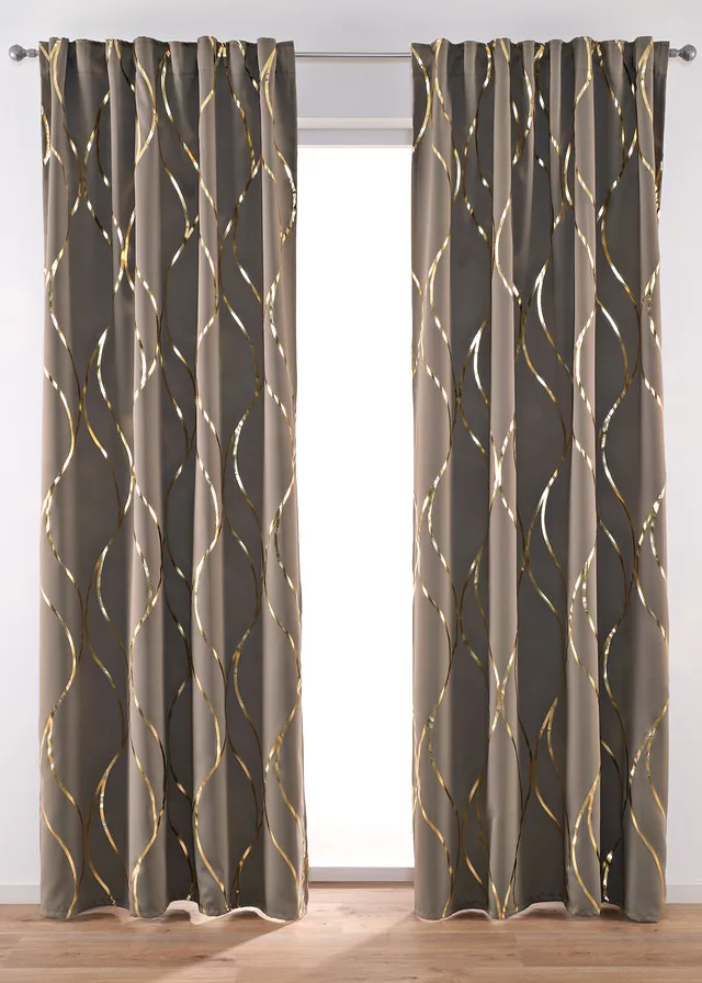 Zatemňujúci záves s lesklou potlačou (1 ks)