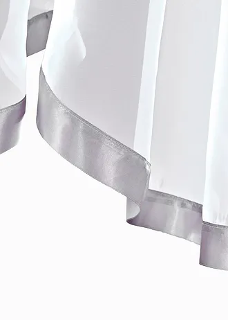 Transparante, korte vitrage met satijnen boord • wit-zilver • bonprix online shop