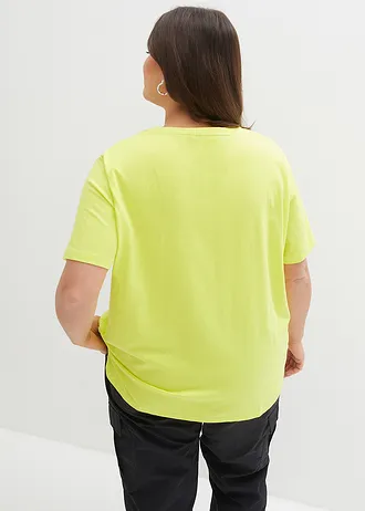 Wijd T-shirt van biologisch katoen, Kleur: limoengroen