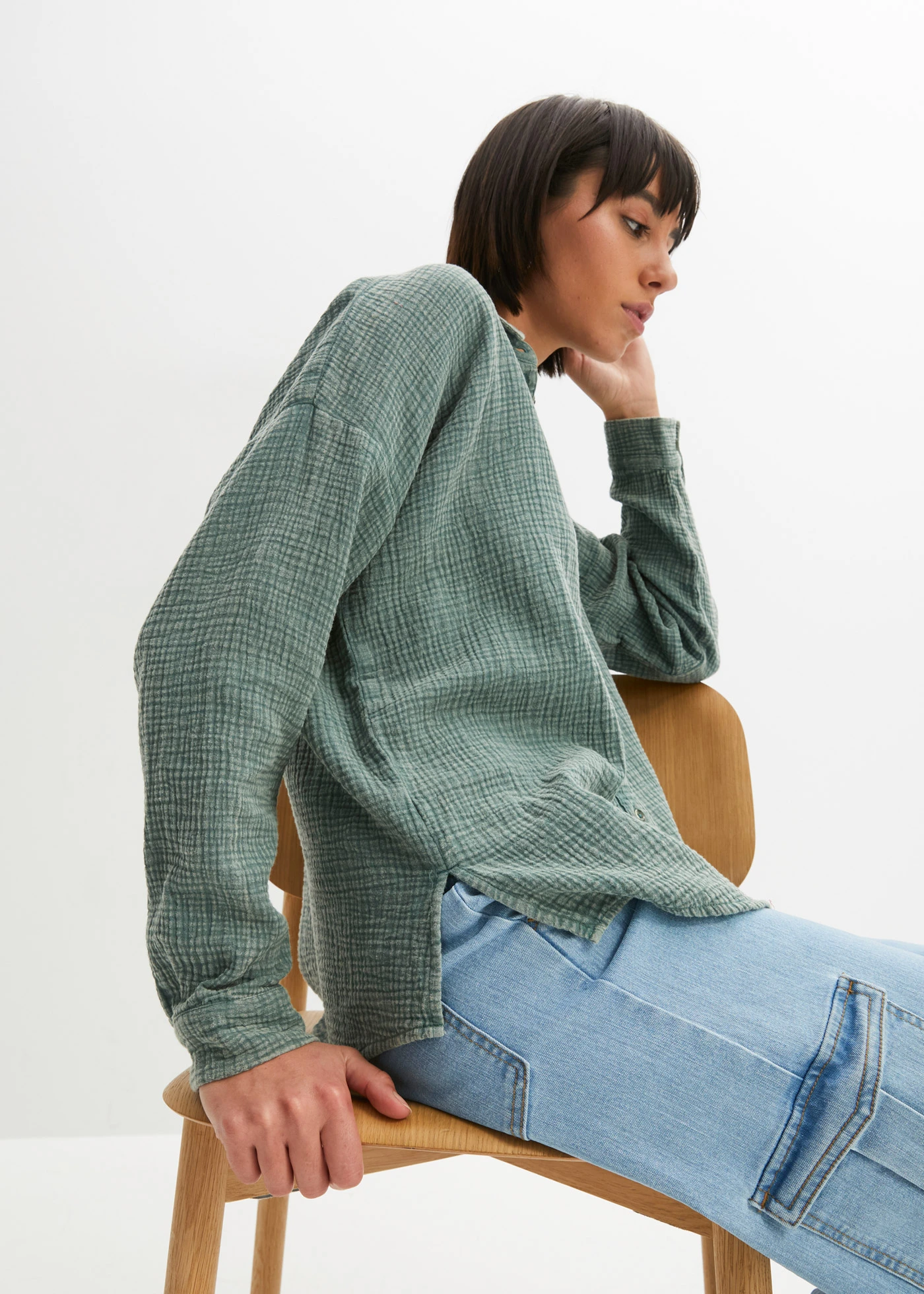 Muszlin  blúz • rózsaszín, használt hatású • bonprix áruház