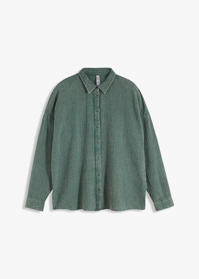 Blouse van mousseline, Kleur: grijsgroen used