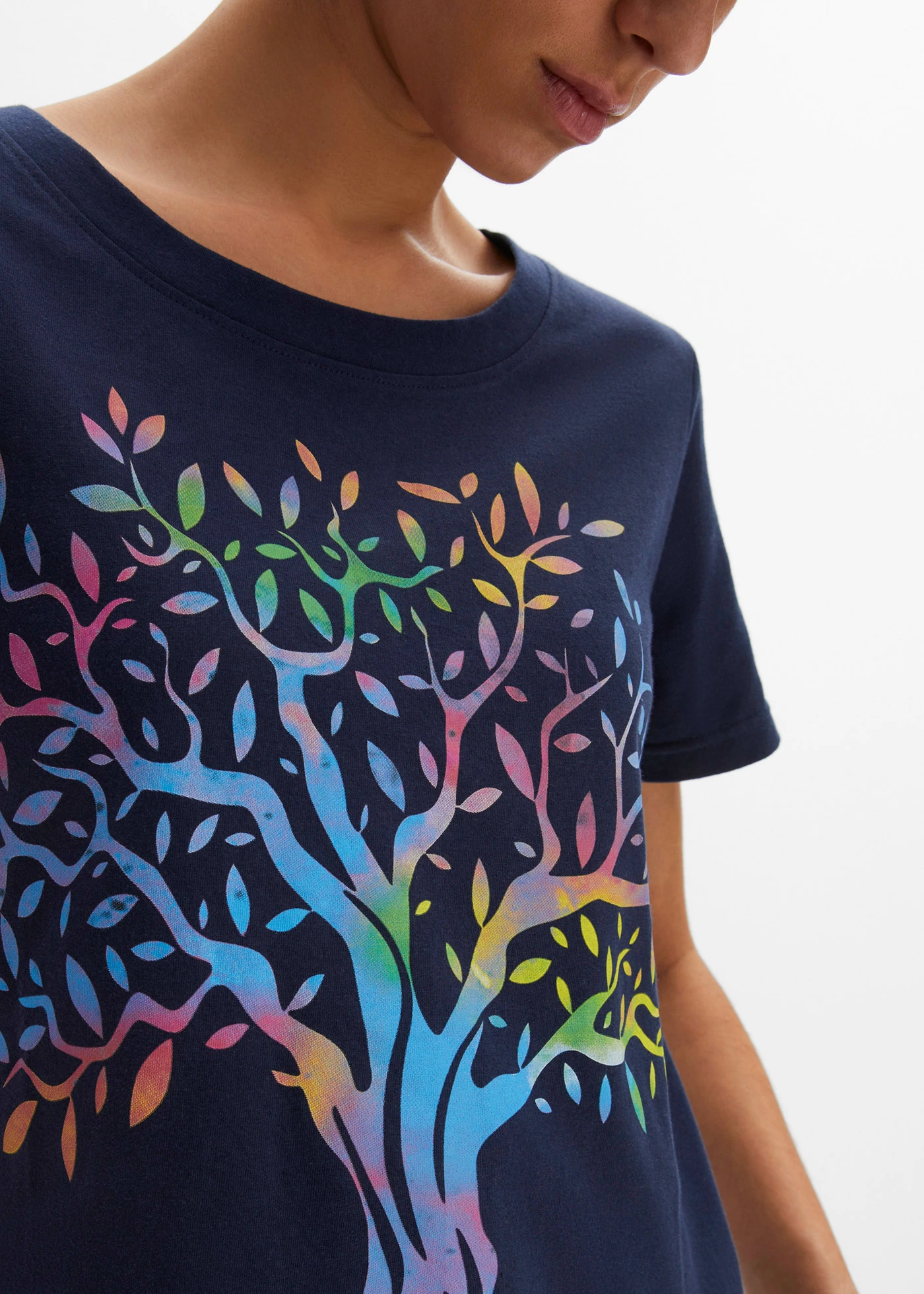 Tricou imprimat din bumbac organic • bleumarin cu imprimeu • magazin bonprix