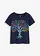 T-shirt met print van biologisch katoen, Kleur: donkerblauw met print