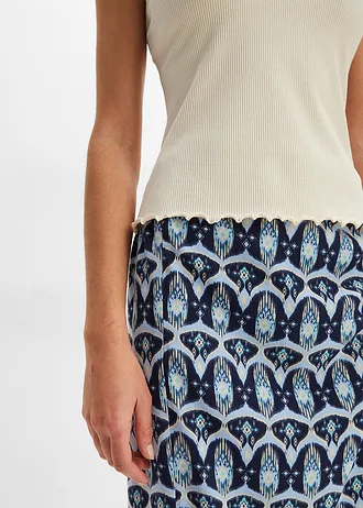 Geribde top van een zachte viscosemix (set van 2) • kiezelgrijs-zwart • bonprix online shop