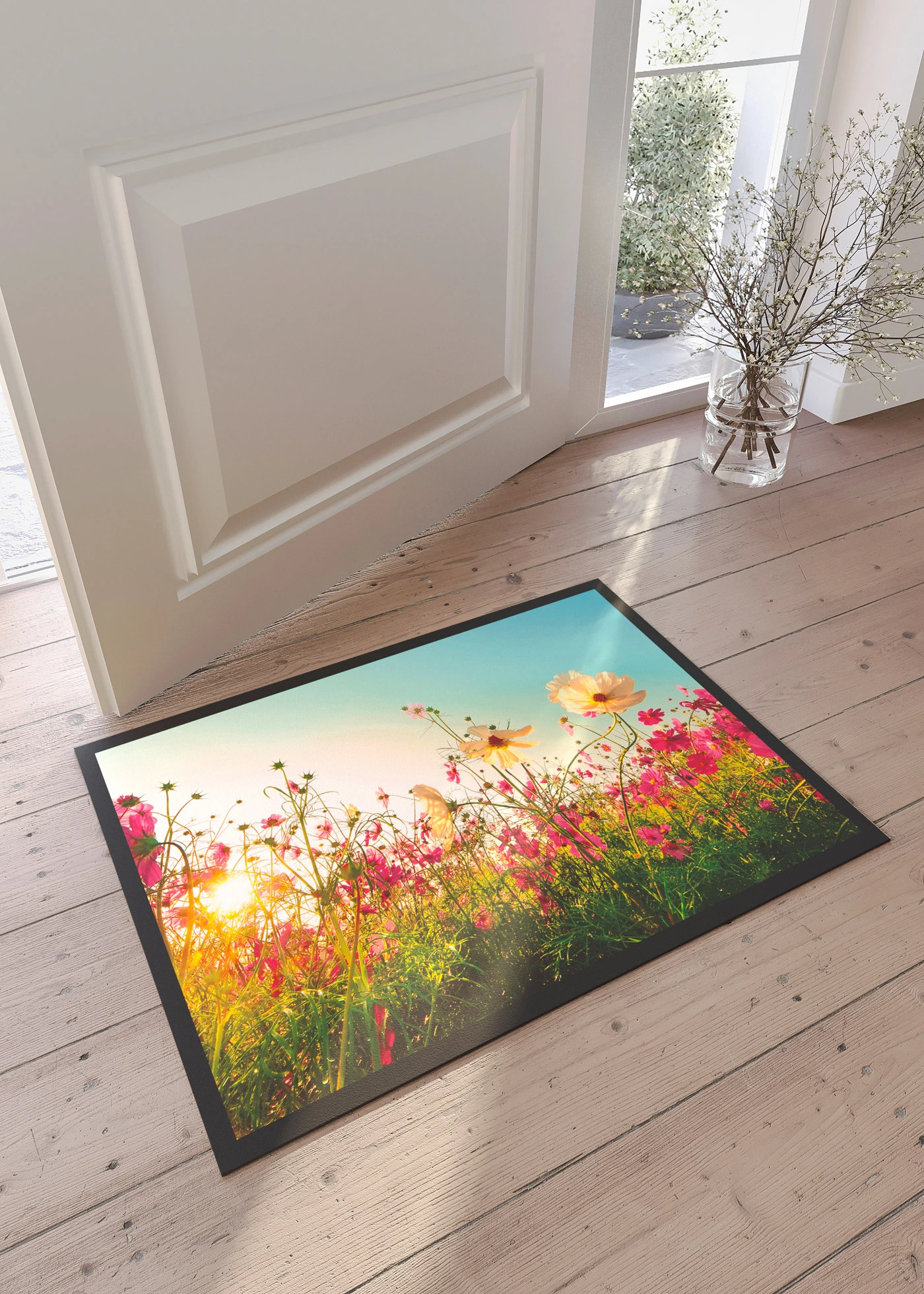 Paillasson lavable à motif pré fleuri • multicolore • Boutique bonprix