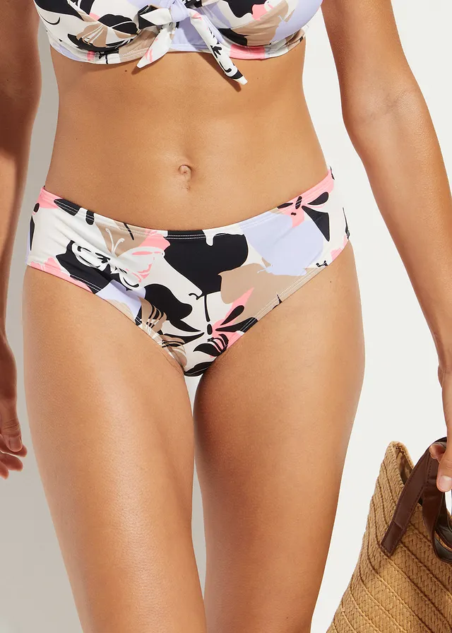 Minimizer beugel bikini met gerecycled polyamide (2-dlg. set) • wit-zwart-lila gebloemd • product-page.page-title-suffix