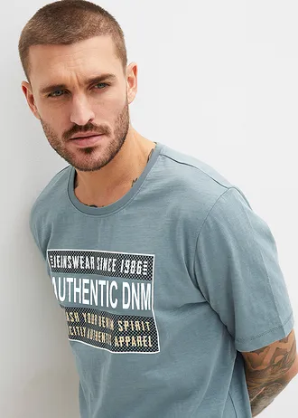 T-shirt van puur katoen, loose fit • grijsgroen • bonprix online shop