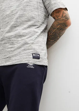 Lot de 2 T-shirts • bleu foncé chiné + gris chiné • Boutique bonprix