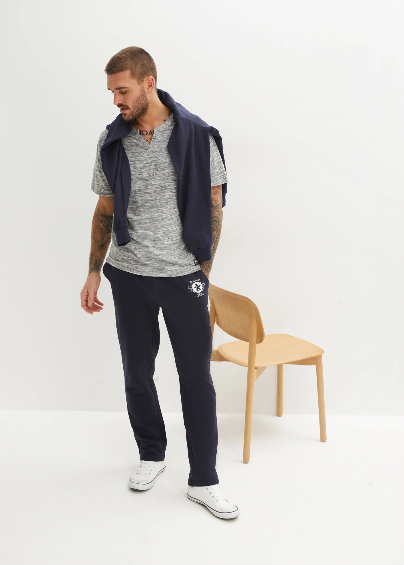 Tricou (2buc.) • bleumarin melanj + gri melanj • magazin bonprix