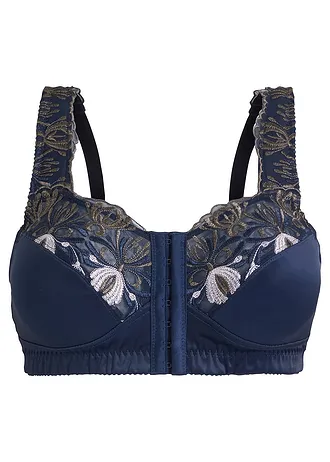 Soutien-gorge grand maintien sans armatures, fermeture devant • bleu foncé • Boutique bonprix