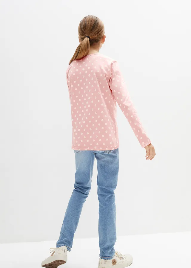 Lot de 3 T-shirts manches longues en coton • rose foncé + rose poudré + naturel chiné • product-page.page-title-suffix