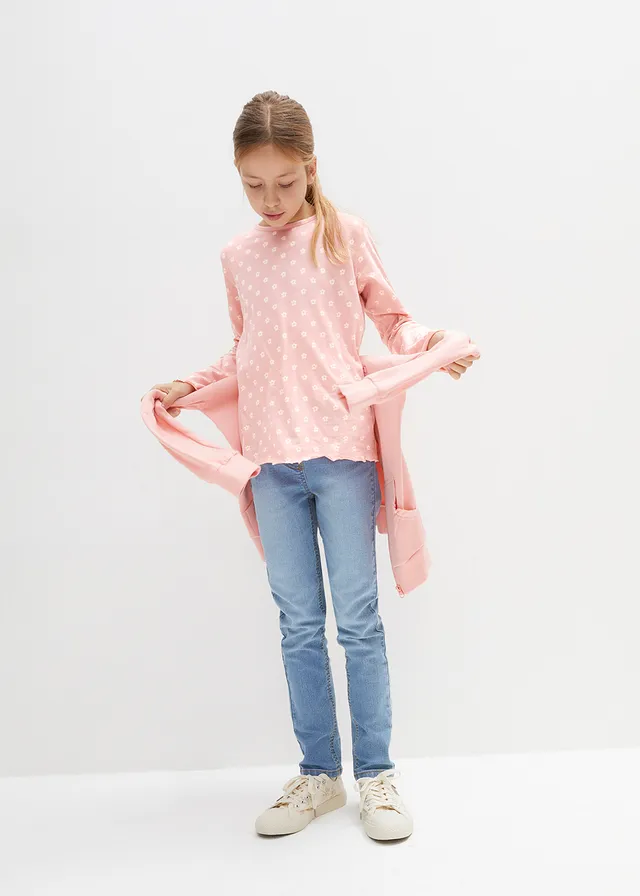 Lot de 3 T-shirts manches longues en coton • rose foncé + rose poudré + naturel chiné • product-page.page-title-suffix
