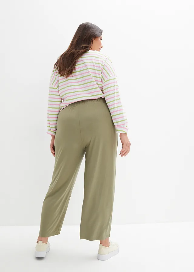 7/8 instapbroek high waist (set van 2), Kleur: donkerblauw-olijfgroen