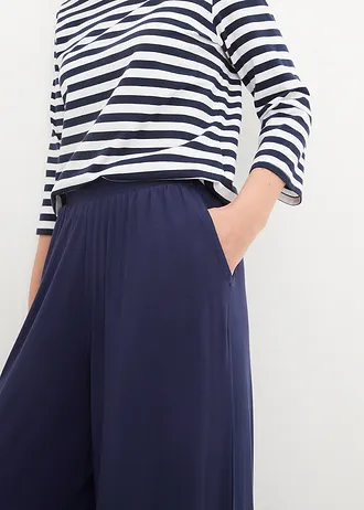 Pantalon fluide en jersey viscose, longueur 7/8 • bleu foncé • Boutique bonprix