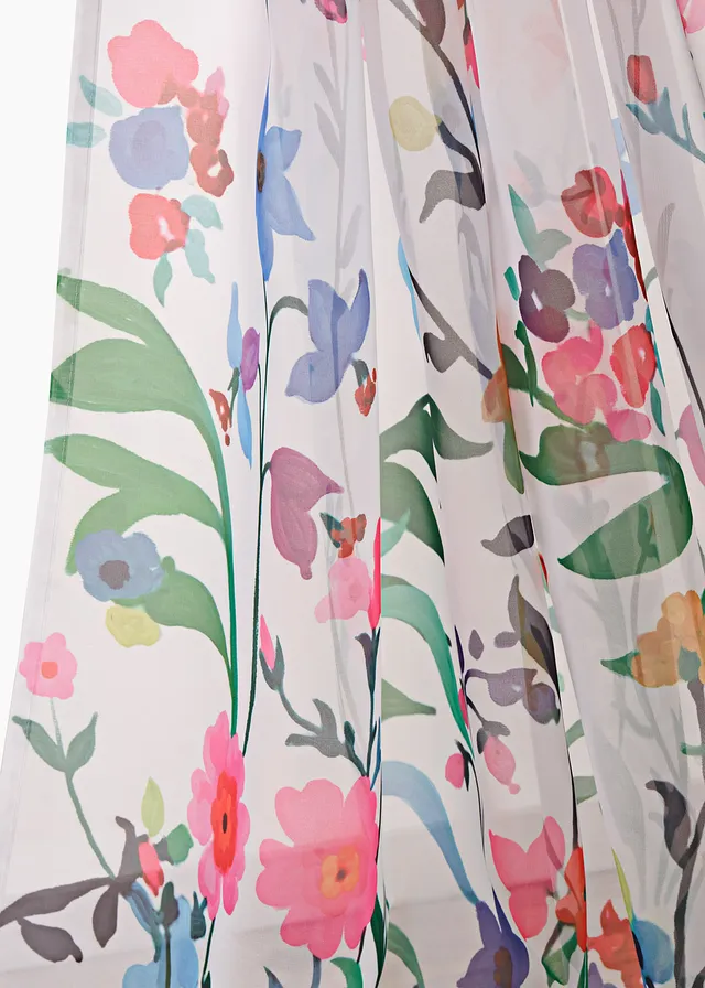 Lot de 2 voilages imprimé floral incl. embrasse • blanc/multicolore • product-page.page-title-suffix