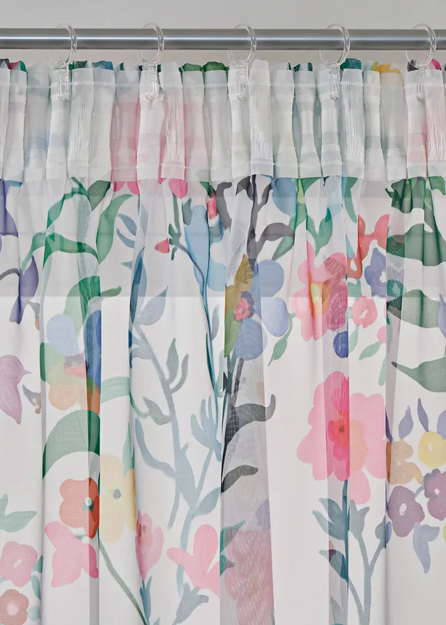 Lot de 2 voilages imprimé floral incl. embrasse • blanc/multicolore • product-page.page-title-suffix