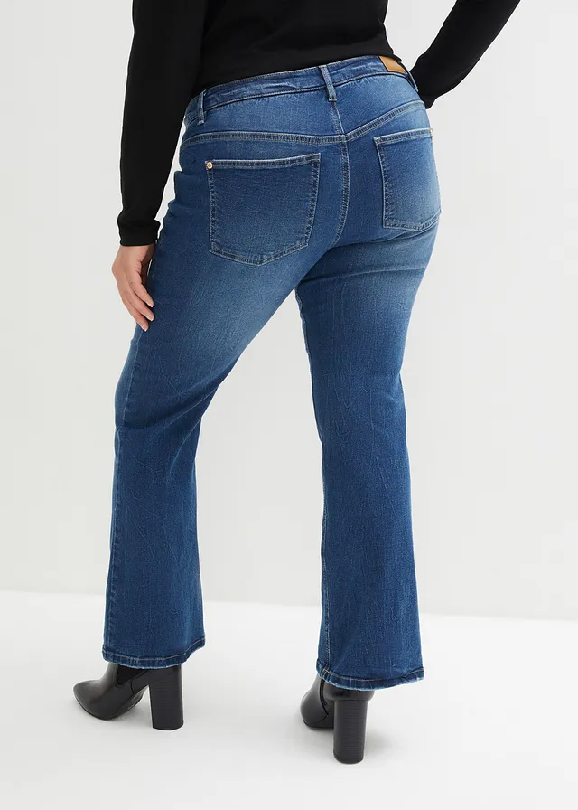 Bootcut stretch jeans, mid waist, Kleur: blue stone used