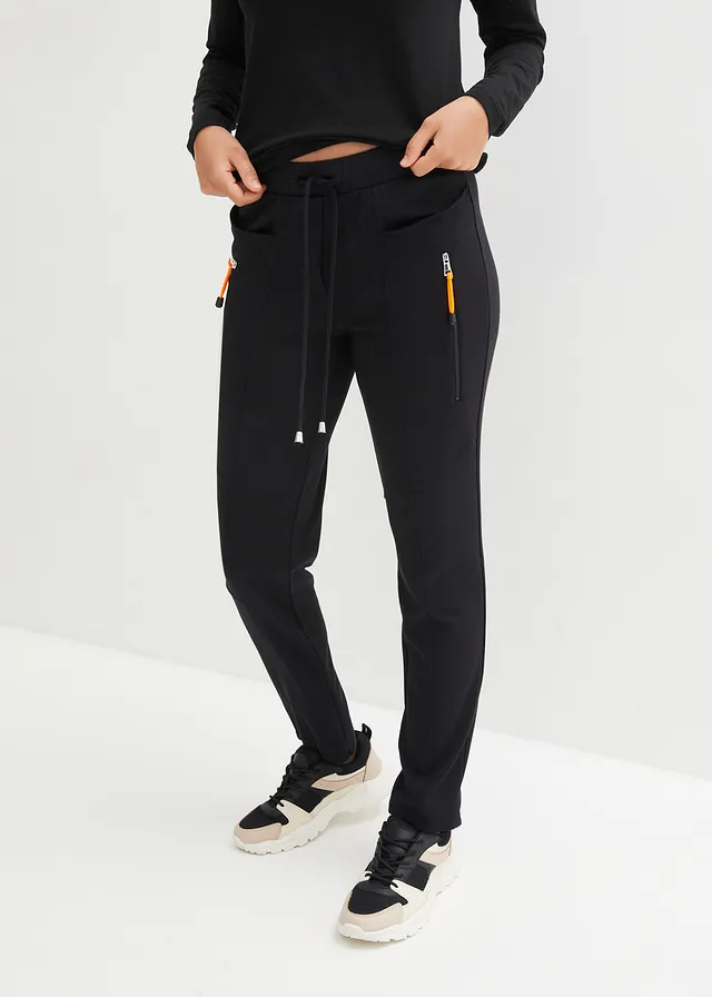 Pantalon à taille élastiquée en Punto di Roma confortable • noir • product-page.page-title-suffix
