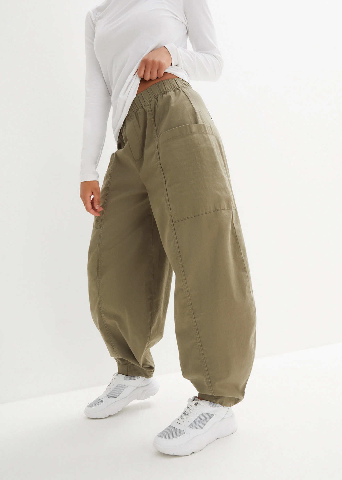 Ballonbroek van een elastische katoenmix • olijfgroen • bonprix online shop